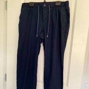 Mens size 34 Mango brand navy Roma tencel cotton drawstring joggers BNWT
